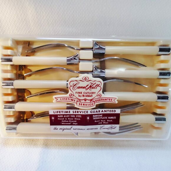 Carvel Hall Dinner Fine CutlerynBy Briddel, 8 Pieces w/ Plastic Case - Picture 1 of 5